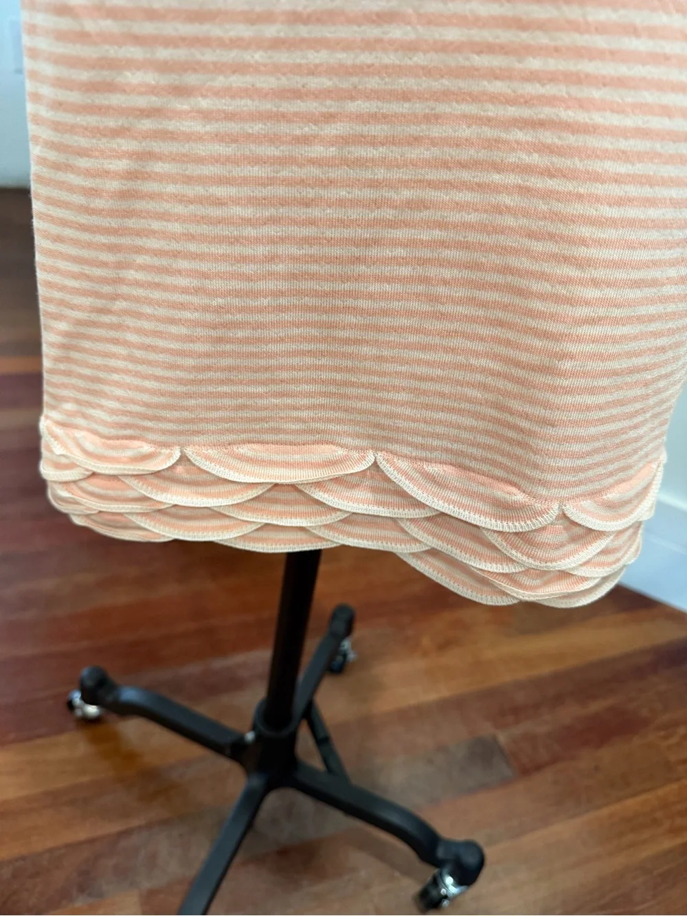 CHANEL Blush Pink Sleeveless Scallop-Detail Knit Dress